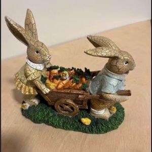 Easter Bunnies with carrots decor
